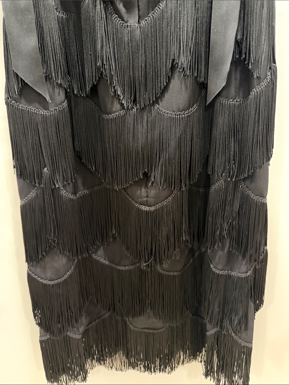 Marc Jacob’s Black Fringe midi Sheath Dress - sz 8 - Picture 6 of 12